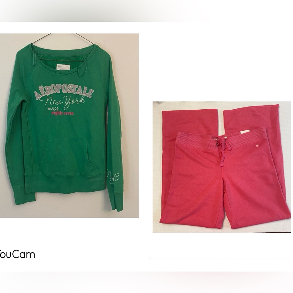 Aero set 2009 pullover crew sweatshirt & flare sweatpants